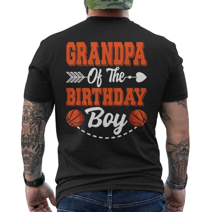Grandpa Of The Birthday Boy Basketball Matching Family Party Men's Back Print T-shirt