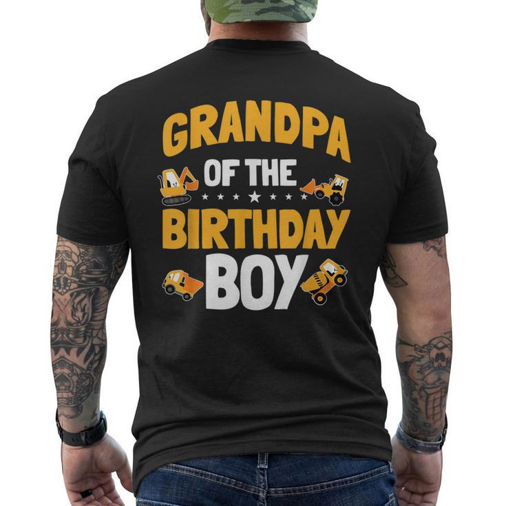 Grandpa Of The Birthday Boy Construction Worker Bday Party Men's Back Print T-shirt