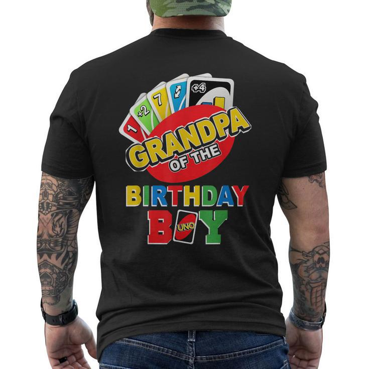 Grandpa Of The Birthday Boy Uno Daddy Papa 1St Bday Men's Back Print T-shirt