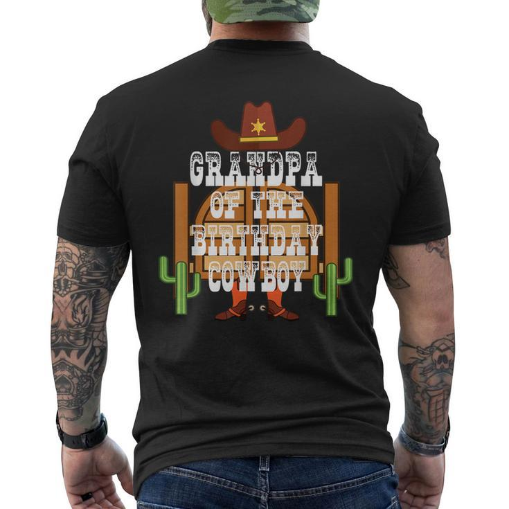 Grandpa Of The Birthday Cowboy Kids Rodeo Party Bday Men's Back Print T-shirt