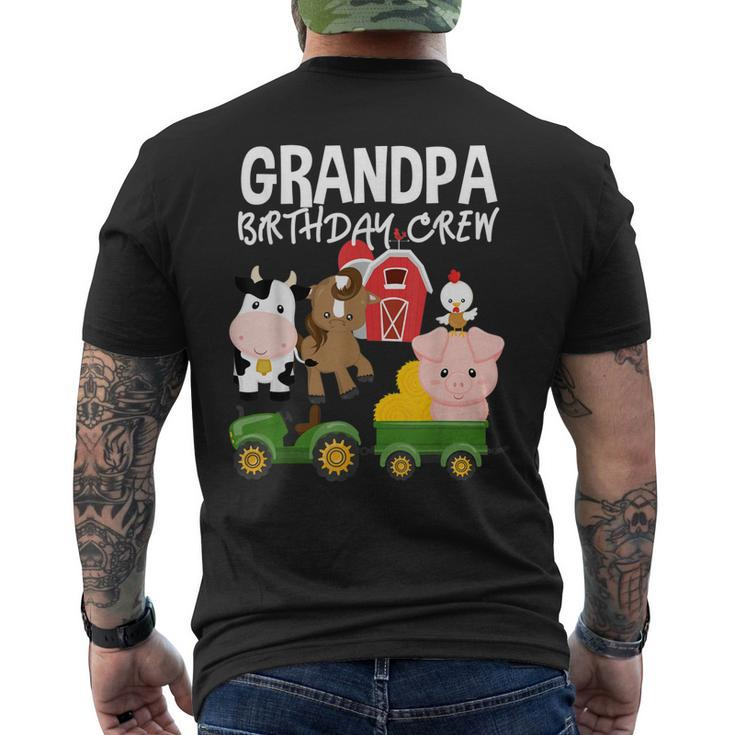 Grandpa Birthday Crew Farm Animals Barnyard Tractor Party Men's Back Print T-shirt
