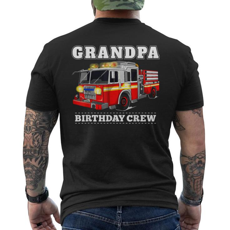 Grandpa Birthday Crew Fire Truck Firefighter Fireman Party Men's T-shirt Back Print