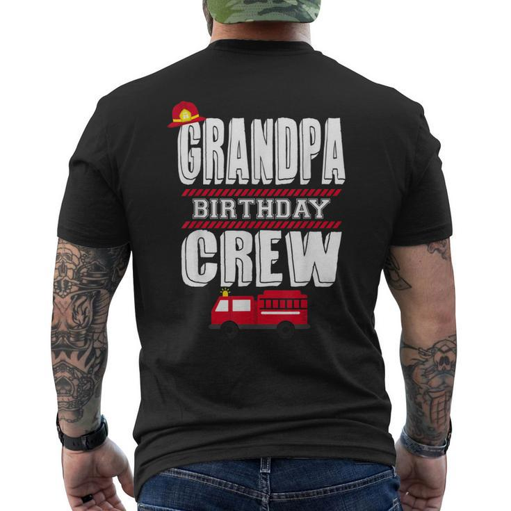 Grandpa Birthday Crew Fire Truck Fireman Party Men's Back Print T-shirt