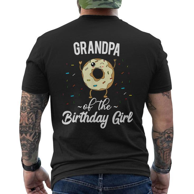 Grandpa Of The Birthday Girl Donut Theme Quote Grandfather Men's Back Print T-shirt