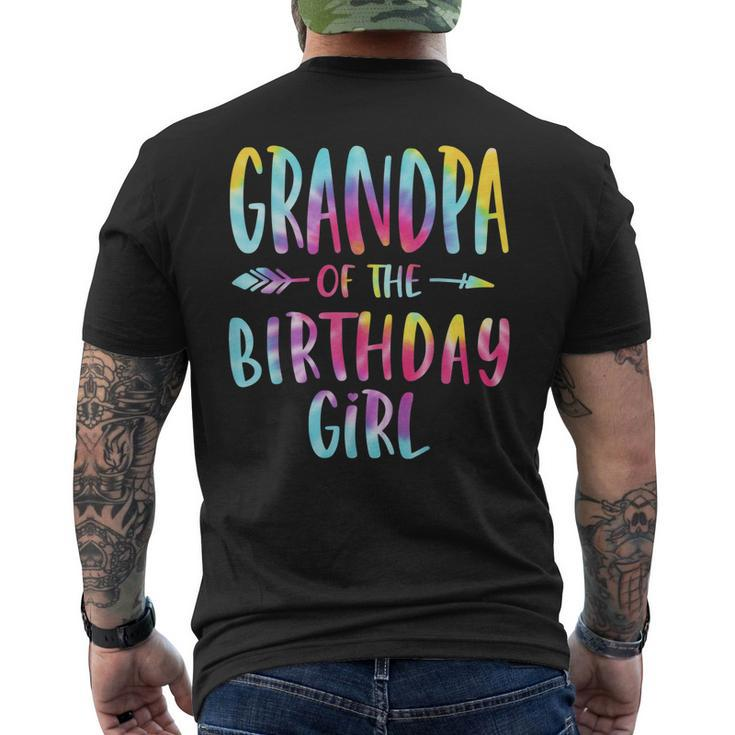 Grandpa Of The Birthday For Girl Tie Dye Colorful Bday Girl Men's Back Print T-shirt