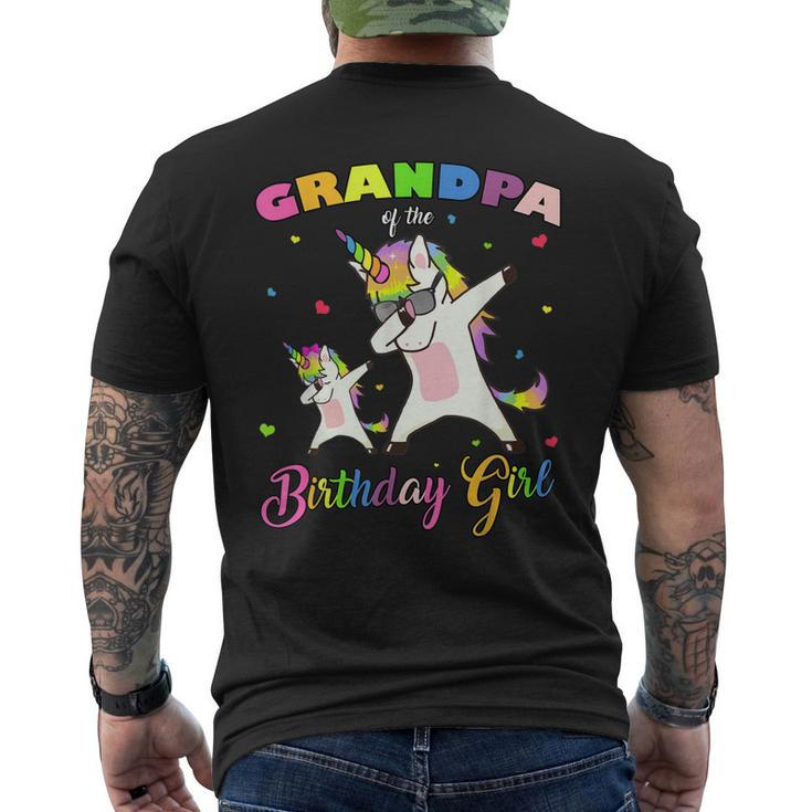 Grandpa Of The Birthday Girl Unicorn Princess Grandfather Men's Back Print T-shirt
