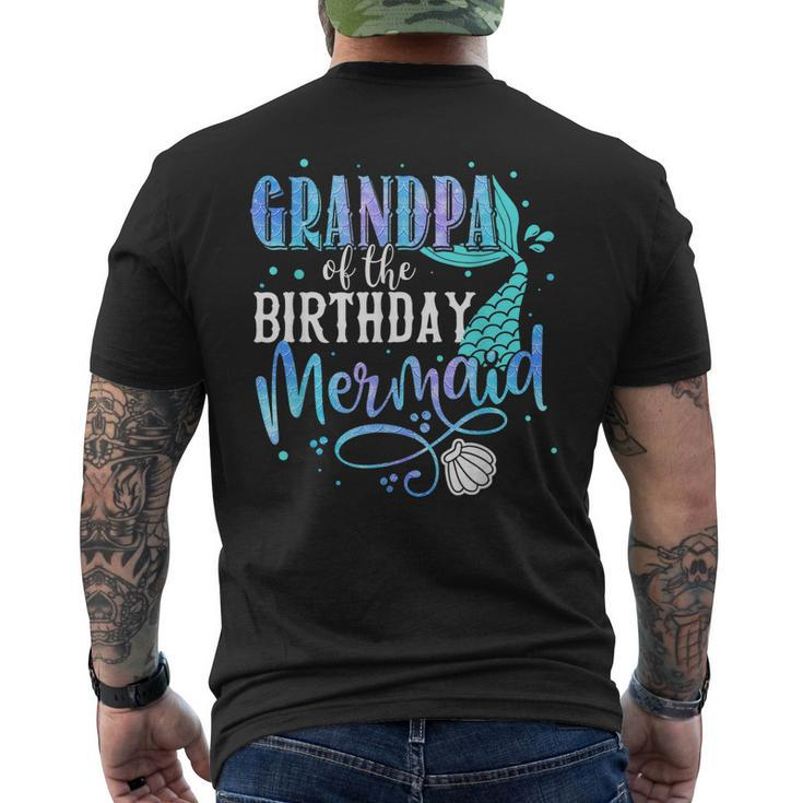 Grandpa Of The Birthday Mermaid Family Matching Party Squad Men's Back Print T-shirt