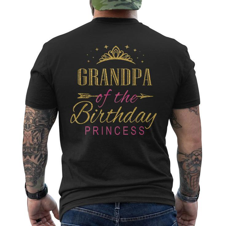 Grandpa Of The Birthday Princess Girls Party Men's Back Print T-shirt