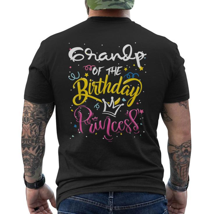 Grandpa Of The Birthday Princess Birthday Men's Back Print T-shirt