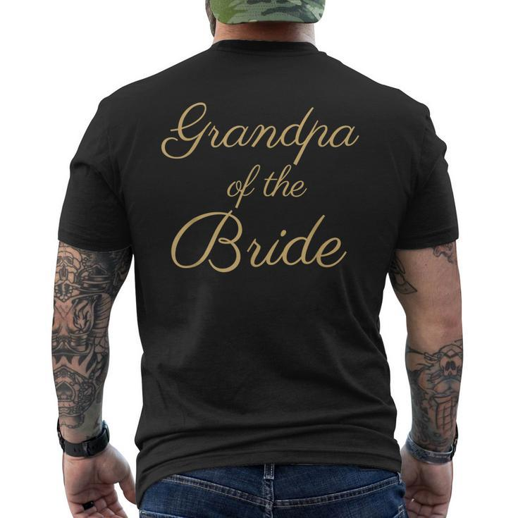 Grandpa Of The Bride Gold Script Font Wedding & Bridal Men's Back Print T-shirt