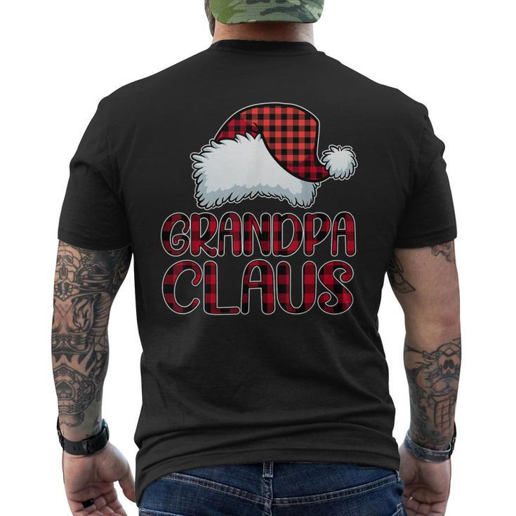 Grandpa Claus Santa Hat Red Buffalo Plaid Christmas Pajama Mens Back Print T-shirt