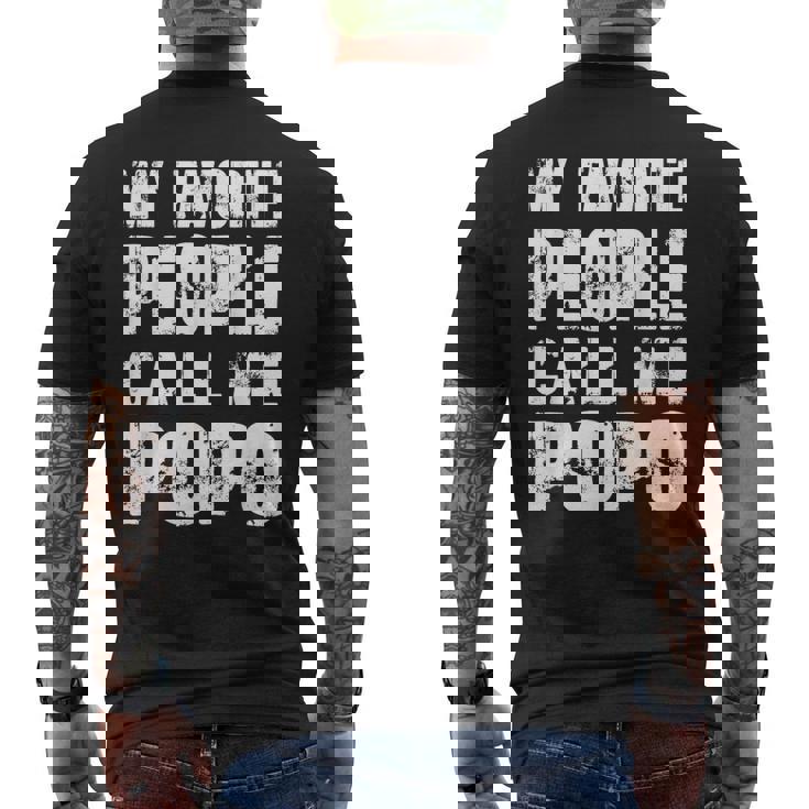 Grandpa Dad My Favorite People Call Me Popo Men's Back Print T-shirt
