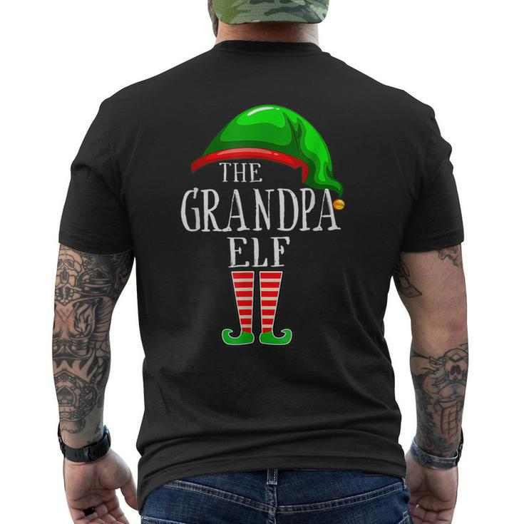 Grandpa Elf Matching Family Group Christmas Party Pajama Mens Back Print T-shirt