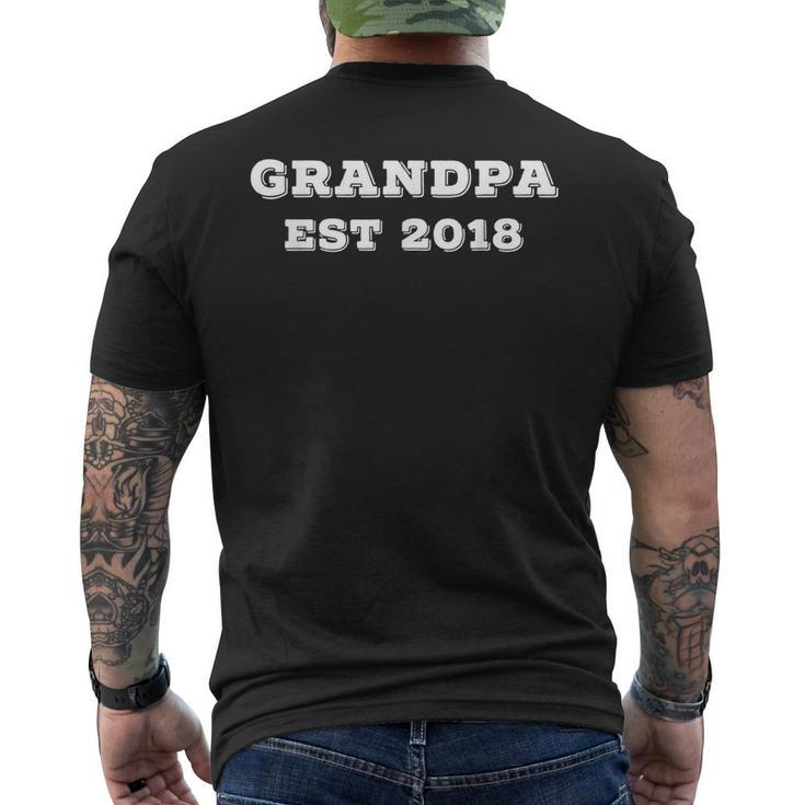 Grandpa Est 2018 Pregnancy Reveal To Dad Adult Mens Men's Back Print T-shirt
