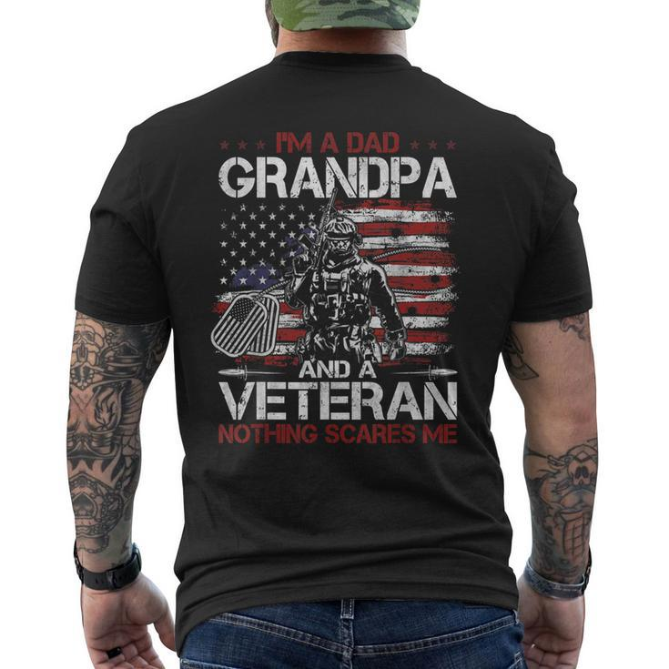 Mens Grandpa For Men Fathers Day Im A Dad Grandpa Veteran Men's T-shirt Back Print