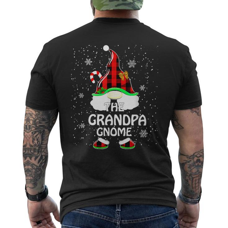 Grandpa Gnomies Red Plaid Matching Family Christma Funny Mens Back Print T-shirt