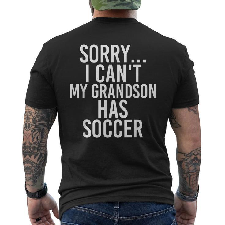 Grandpa Grandma My Grandson Has Soccer Men's Back Print T-shirt