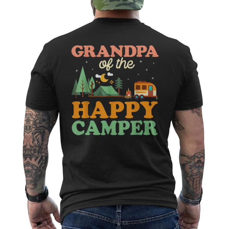 Grandpa Of The Happy Camper Men 1St Bday Camping Trip Men's Back Print T-shirt