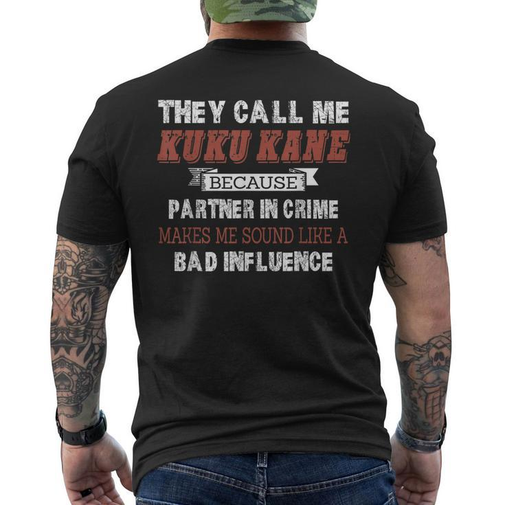 Grandpa Kuku Kane Partner In Crime  Fathers Day Gift For Mens Mens Back Print T-shirt