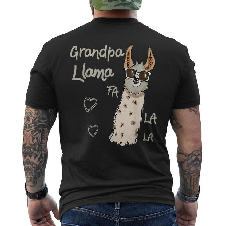 Grandpa Llama Christmas Family Matching Group Men's Back Print T-shirt