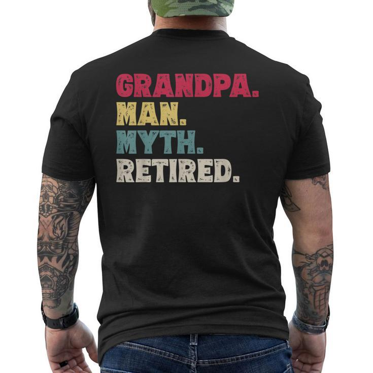 Grandpa Man Myth Retired Fathers Day Retirement Men's Back Print T-shirt