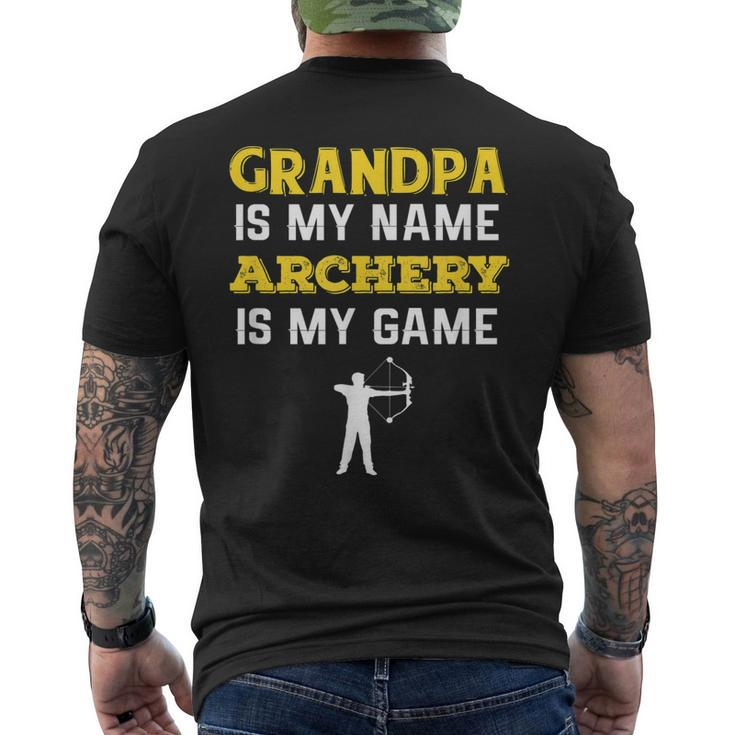 Grandpa Is My Name Archery Is My Game Men's Back Print T-shirt