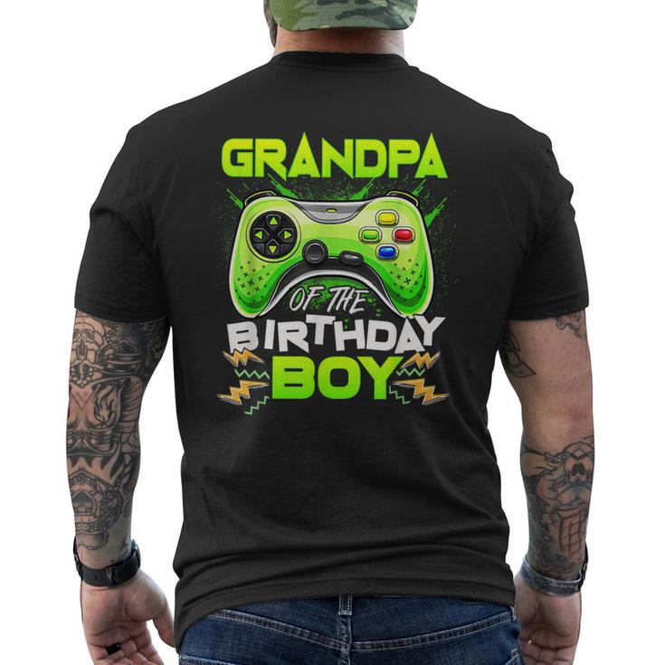 Grandpa Of The Birthday Boy Matching Video Gamer Birthday Gift For Mens Mens Back Print T-shirt