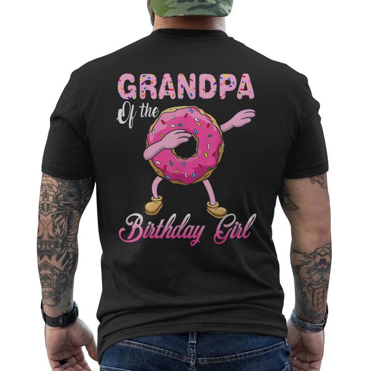 Grandpa Of The Birthday Girl Donut Dab Matching Party Mens Back Print T-shirt