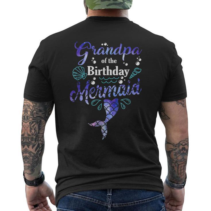 Grandpa Of The Birthday Mermaid Birthday Party Mermaid Dad Mens Back Print T-shirt