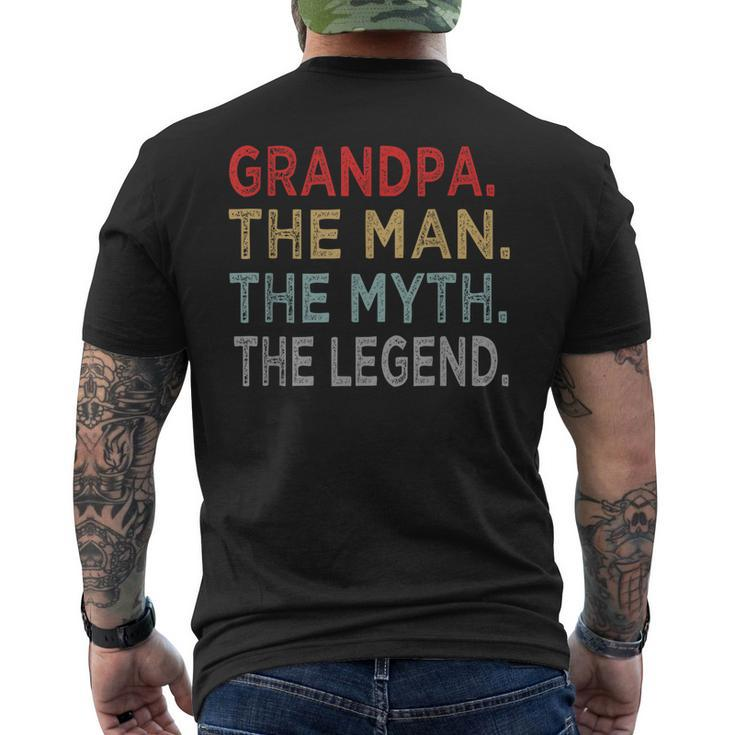 Grandpa The Man Myth Legend Fathers Day Gift Grandfathers Gift For Mens Mens Back Print T-shirt