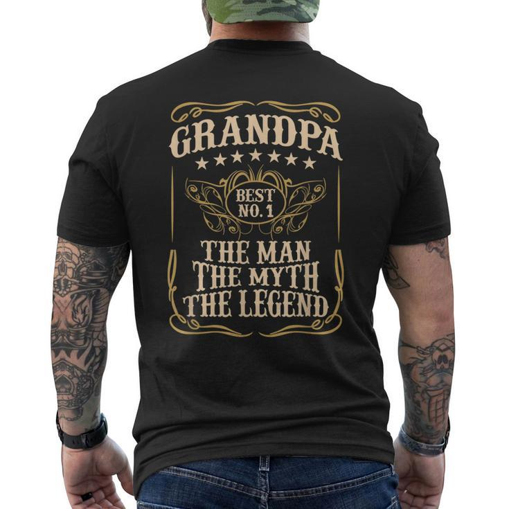 Grandpa The Man The Myth The Legend Fathers Day Gift Gift For Mens Mens Back Print T-shirt