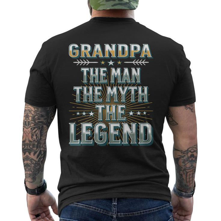 Grandpa The Man The Myth The Legend Fathers Day Grandad Mens Back Print T-shirt