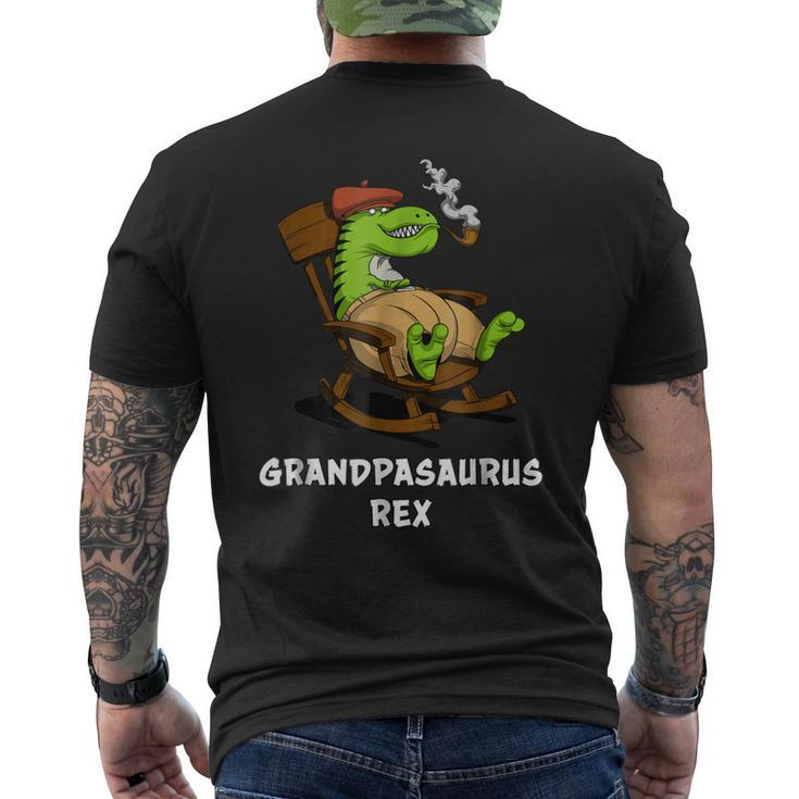 Grandpa Trex Dinosaur Funny Grandfather Mens Back Print T-shirt