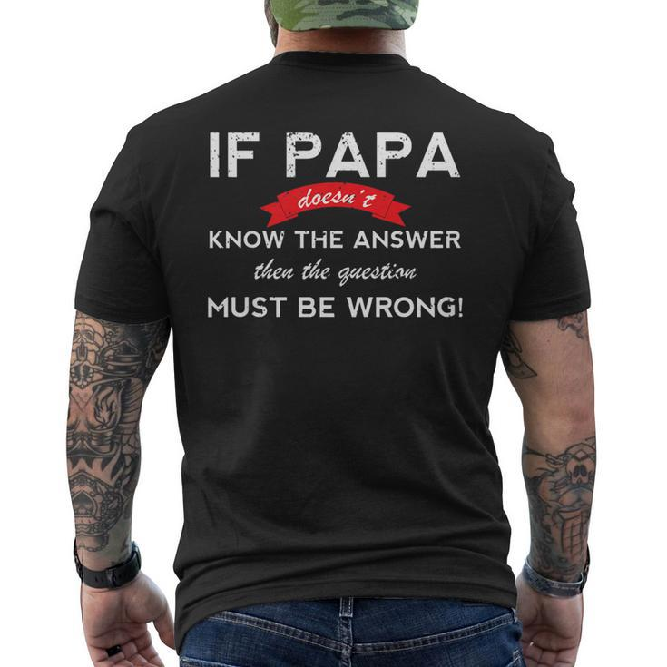 Grandpa Tshirt Papa Fathers Day T-Shirt Men's Back Print T-shirt