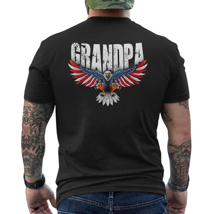 Grandpa Vintage Usa Flag Bald Eagle Patriotic 4Th Of July Men's Back Print T-shirt