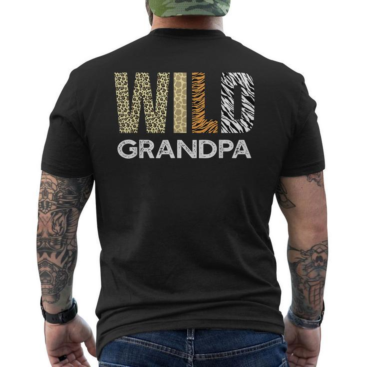 Grandpa Of The Wild One Zoo Birthday Safari Jungle Animal Men's Back Print T-shirt
