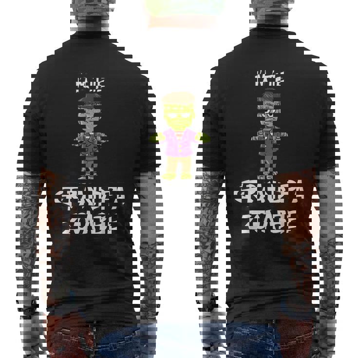 Grandpa Zombie Halloween Matching Family Costume Halloween Gift For Mens Mens Back Print T-shirt