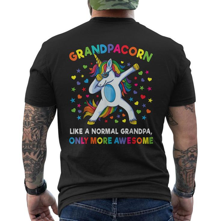 Grandpacorn Like A Grandpa Only Awesome Dabbing Unicorn Men Men's Back Print T-shirt