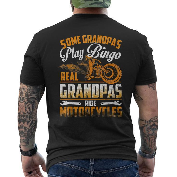 Some Grandpas Play Bingo Real Ride Motorcycles T Men's Back Print T-shirt