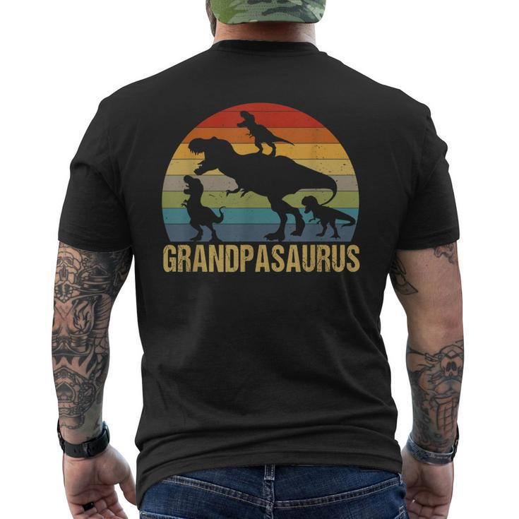 Grandpasaurus 3 Kids For Dad Grandpa Fathers Day Mens Back Print T-shirt
