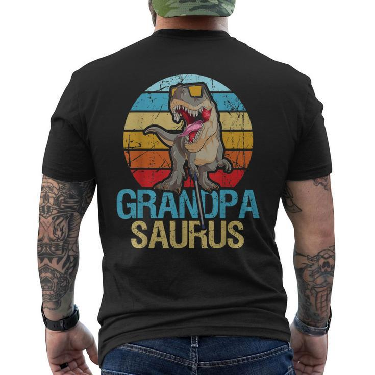 Grandpasaurus Dinosaur Grandpa Granddad Papa Gift For Mens Men's Crewneck Short Sleeve Back Print T-shirt