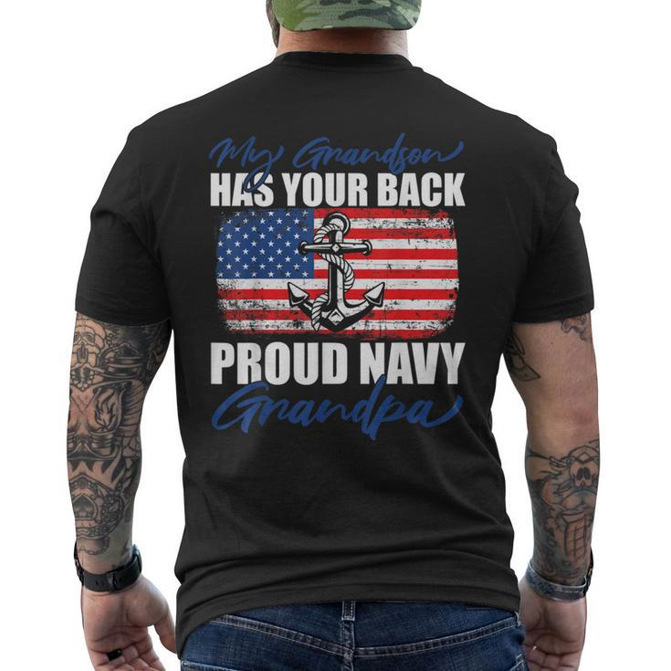 Grandson Proud Navy Grandpa Anchor Men's T-shirt Back Print
