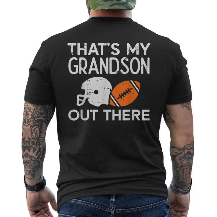 Grandson Out There American Football Family Grandma Grandpa Men's Back Print T-shirt