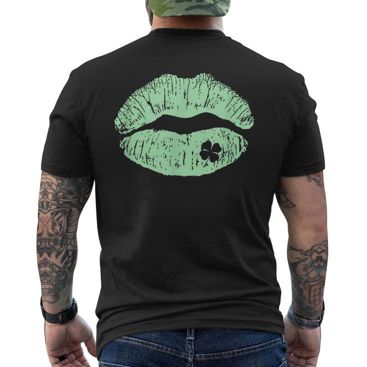 Green Lips Irish Kiss 4 Leaf Clover St Patricks Day Asm Men's Back Print T-shirt