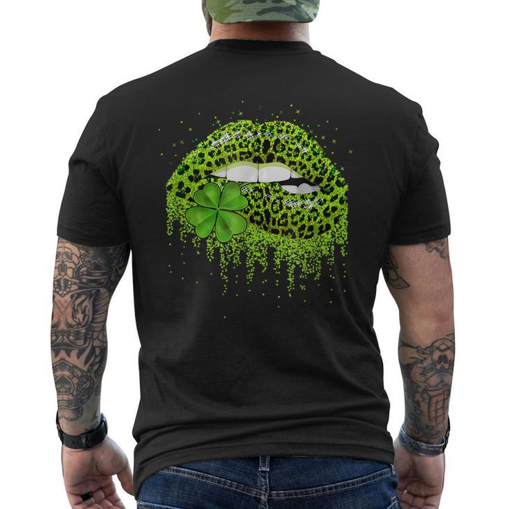 Green Lips Sexy Irish Leopard Shamrock St Patricks Day V5 Men's T-shirt Back Print