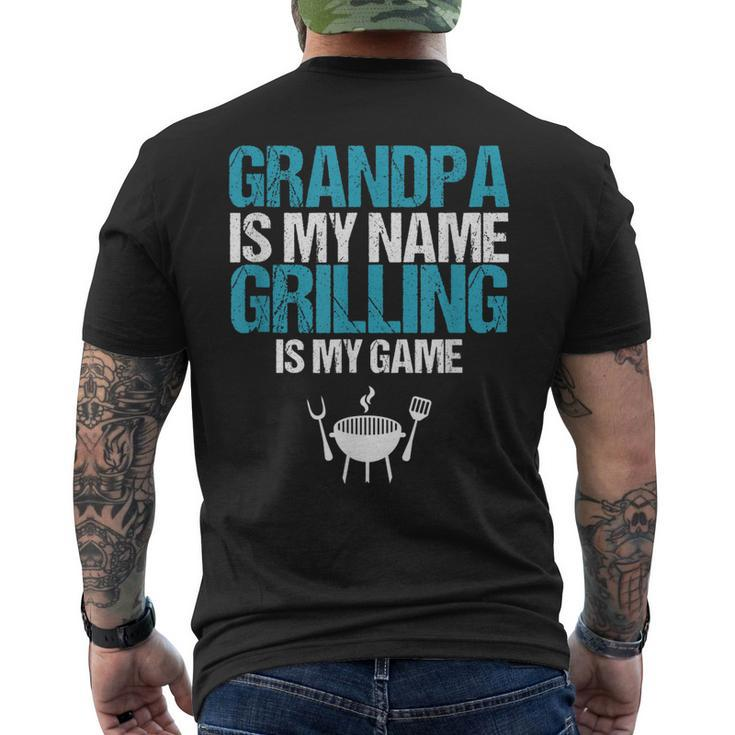 Grill Master Grandfather Grandpa Is My Grilling Is My Game Men's Back Print T-shirt