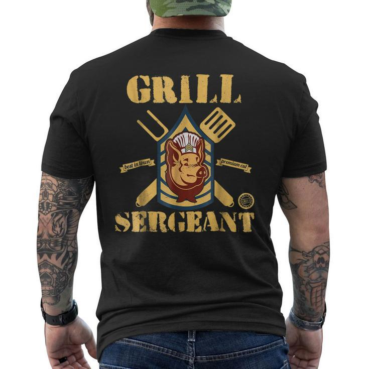 Grill Sergeant Bbq Grilling For Grandpa Fathers Day Men's Back Print T-shirt