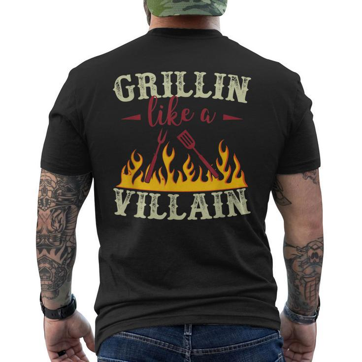 Grillin Like A Villain Bbq T Men's Back Print T-shirt