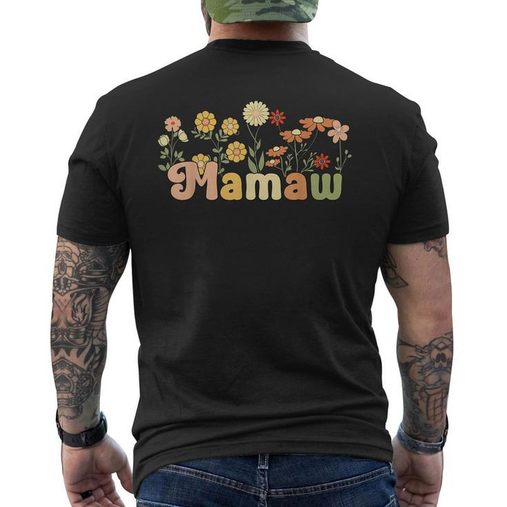 Groovy Mamaw Grandmother Flowers Mamaw Grandma Men's Back Print T-shirt