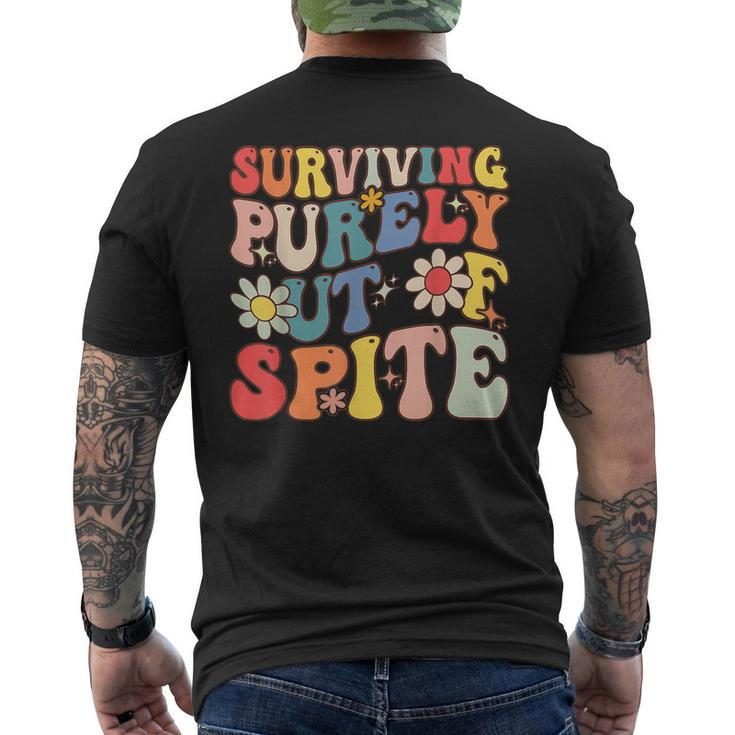 Groovy Surviving Purely Out Of Spite Men's Back Print T-shirt